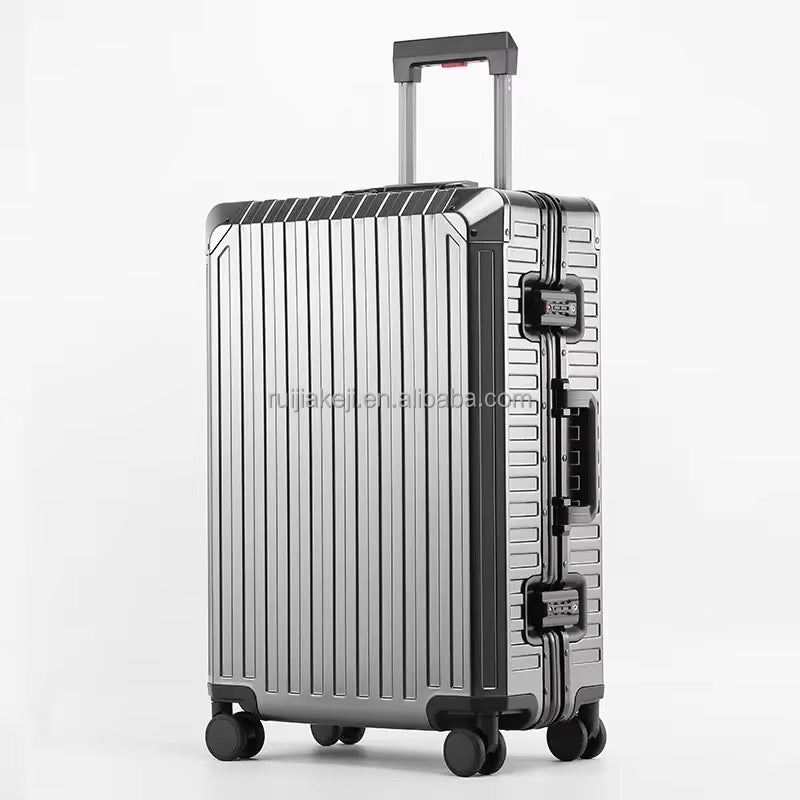 Unisex Luxury Metal Carry on Suitcase Set Aerospace Grade Aluminum Magnesium Trolley Case Low MOQ Dropshipping Best Selling 2026