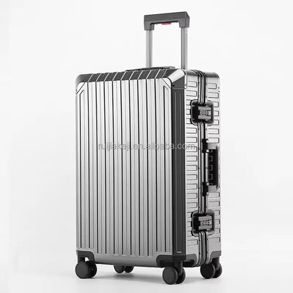 Unisex Luxury Metal Carry on Suitcase Set Aerospace Grade Aluminum Magnesium Trolley Case Low MOQ Dropshipping Best Selling 2026