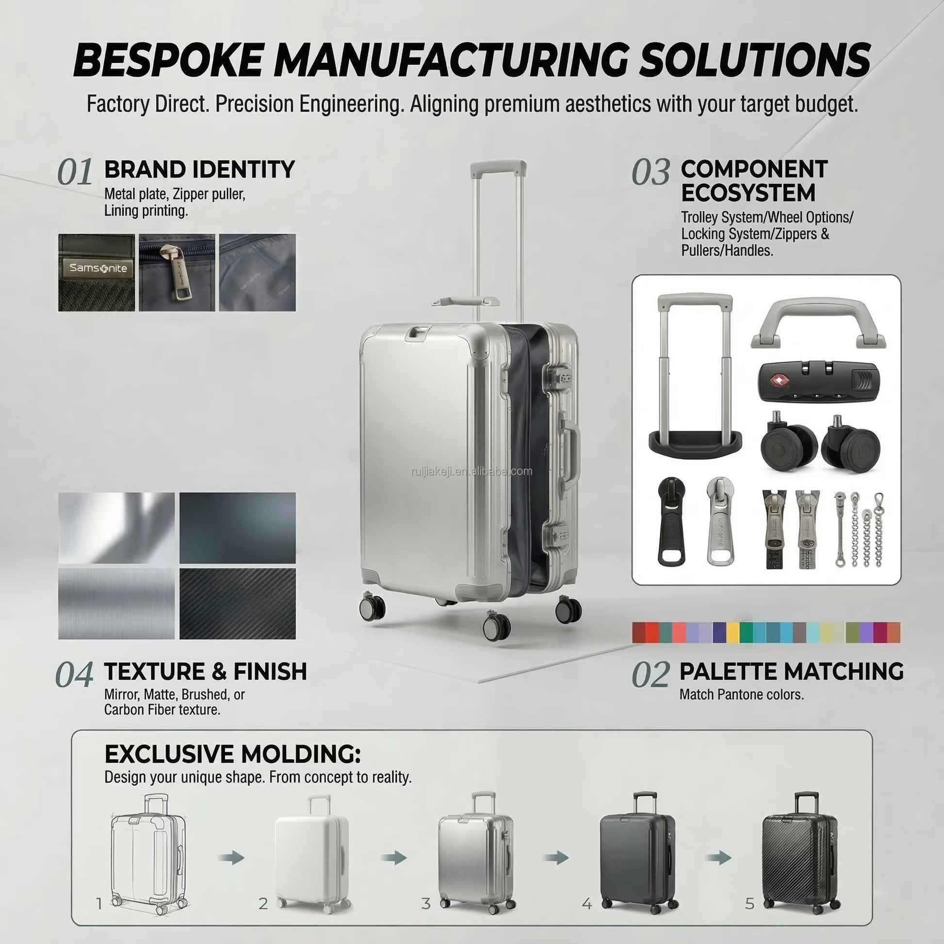 Unisex Luxury Metal Carry on Suitcase Set Aerospace Grade Aluminum Magnesium Trolley Case Low MOQ Dropshipping Best Selling 2026