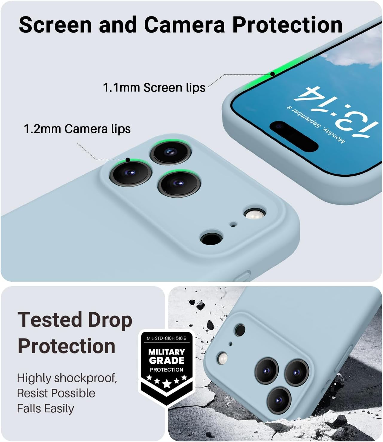 Magnetic for Iphone 17 Pro Max Case,Compatible with Magsafe,Classic Liquid Silicone Mobile Phone Case,Integrated Camera Control Button,Anti-Scratch Microfiber Lining, Baby Blue