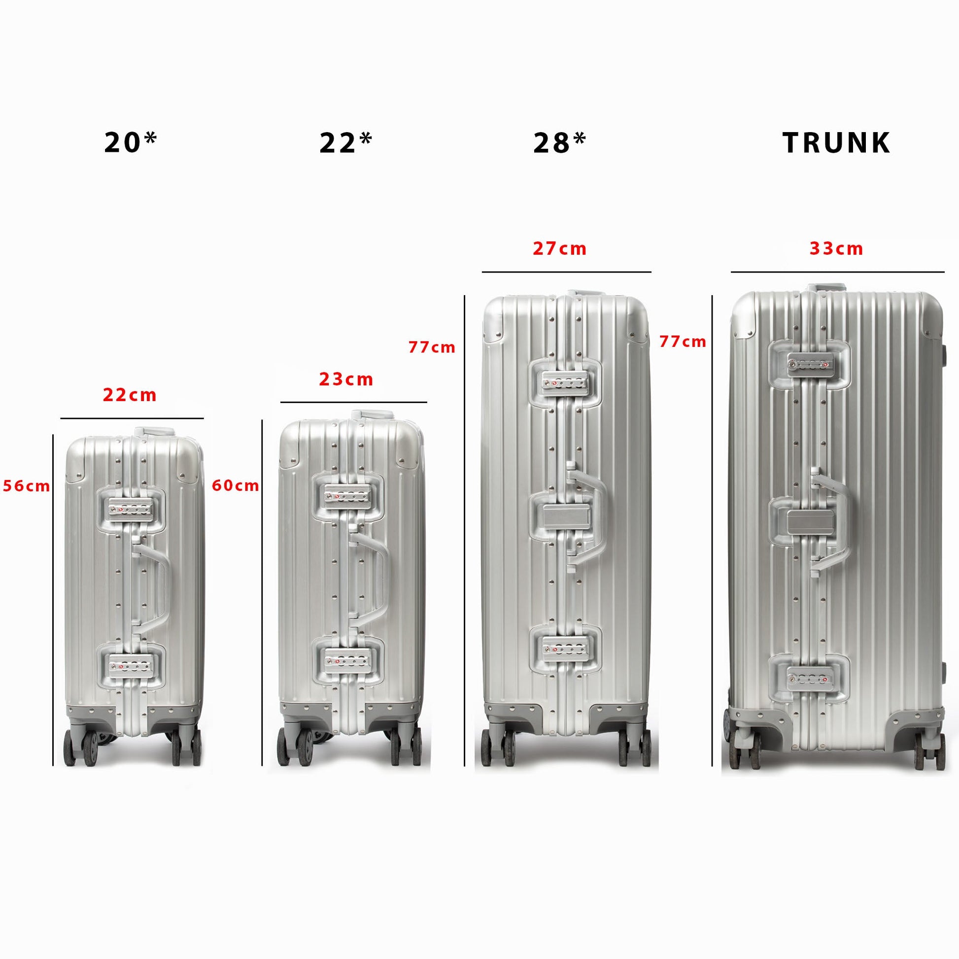 ALUMINIUM SUITCASE V2 THICKER ALUMINIUM & REMOVEABLE WHEELS