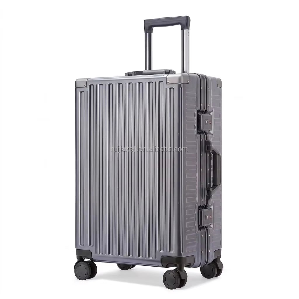 Unisex Luxury Metal Carry on Suitcase Set Aerospace Grade Aluminum Magnesium Trolley Case Low MOQ Dropshipping Best Selling 2026
