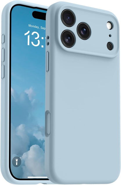 Magnetic for Iphone 17 Pro Max Case,Compatible with Magsafe,Classic Liquid Silicone Mobile Phone Case,Integrated Camera Control Button,Anti-Scratch Microfiber Lining, Baby Blue
